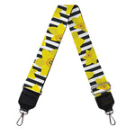 Black Striped Daffodil Pattern Print Bag Strap