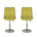 Black Striped Daffodil Pattern Print Bar Stool Covers