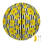 Black Striped Daffodil Pattern Print Basketball