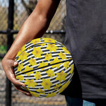 Black Striped Daffodil Pattern Print Basketball