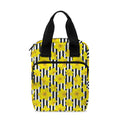Black Striped Daffodil Pattern Print Bible Tote Bag