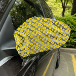 Black Striped Daffodil Pattern Print Car Side Mirror Covers