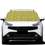 Black Striped Daffodil Pattern Print Car Windshield Snow Cover