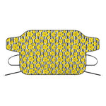 Black Striped Daffodil Pattern Print Car Windshield Snow Cover