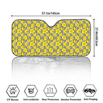 Black Striped Daffodil Pattern Print Car Windshield Sun Shade