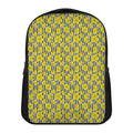 Black Striped Daffodil Pattern Print Casual Backpack
