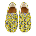 Black Striped Daffodil Pattern Print Casual Shoes