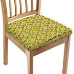 Black Striped Daffodil Pattern Print Chair Cushion Cover