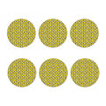 Black Striped Daffodil Pattern Print Coaster Set