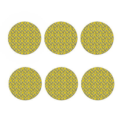 Black Striped Daffodil Pattern Print Coaster Set
