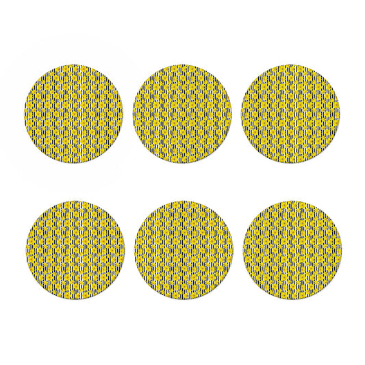Black Striped Daffodil Pattern Print Coaster Set