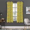 Black Striped Daffodil Pattern Print Curtain