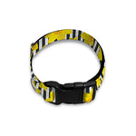 Black Striped Daffodil Pattern Print Dog Collar