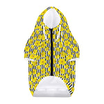 Black Striped Daffodil Pattern Print Dog Zip Up Hoodie