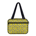 Black Striped Daffodil Pattern Print Double Strap Bible Bag