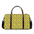Black Striped Daffodil Pattern Print Duffel Bag