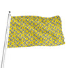 Black Striped Daffodil Pattern Print Flag