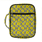 Black Striped Daffodil Pattern Print Front Pocket Bible Bag