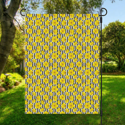 Black Striped Daffodil Pattern Print Garden Flag