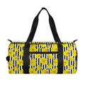Black Striped Daffodil Pattern Print Gym Bag