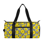 Black Striped Daffodil Pattern Print Gym Bag