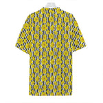 Black Striped Daffodil Pattern Print Hawaiian Shirt