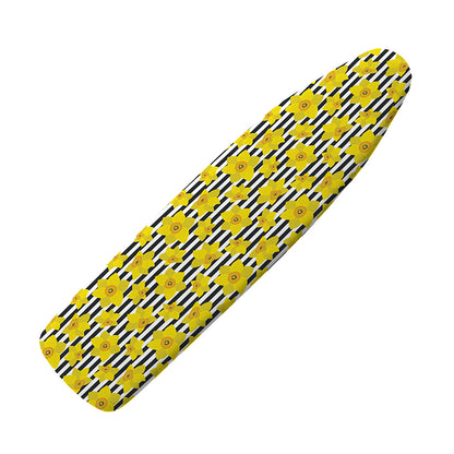 Black Striped Daffodil Pattern Print Ironing Board Cover