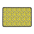 Black Striped Daffodil Pattern Print Kitchen Mat