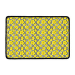 Black Striped Daffodil Pattern Print Kitchen Mat