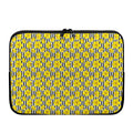 Black Striped Daffodil Pattern Print Laptop Sleeve