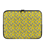 Black Striped Daffodil Pattern Print Laptop Sleeve