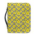 Black Striped Daffodil Pattern Print Leather Bible Cover