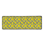 Black Striped Daffodil Pattern Print Long Kitchen Mat