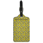Black Striped Daffodil Pattern Print Luggage Tag