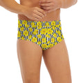 Black Striped Daffodil Pattern Print Men's Briefs