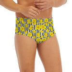 Black Striped Daffodil Pattern Print Men's Briefs