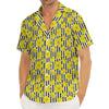 Black Striped Daffodil Pattern Print Men's Deep V-Neck Shirt