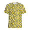 Black Striped Daffodil Pattern Print Men's Athletic T-Shirt