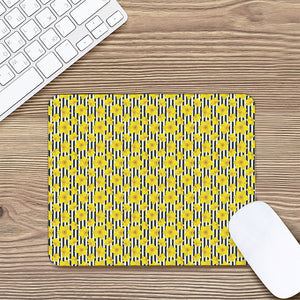 Black Striped Daffodil Pattern Print Mouse Pad