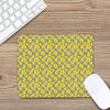 Black Striped Daffodil Pattern Print Mouse Pad