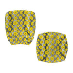 Black Striped Daffodil Pattern Print Office Chair Cover