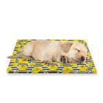 Black Striped Daffodil Pattern Print Pet Cooling Mat Cover