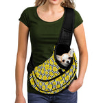 Black Striped Daffodil Pattern Print Pet Sling Carrier
