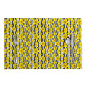 Black Striped Daffodil Pattern Print Placemat