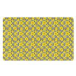 Black Striped Daffodil Pattern Print Polyester Doormat
