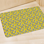 Black Striped Daffodil Pattern Print Polyester Doormat