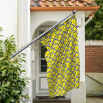 Black Striped Daffodil Pattern Print Polyester Flag