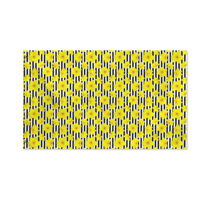 Black Striped Daffodil Pattern Print Polyester Flag