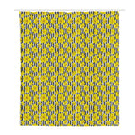 Black Striped Daffodil Pattern Print Polyester Shower Curtain