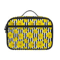 Black Striped Daffodil Pattern Print Portable Lunch Bag